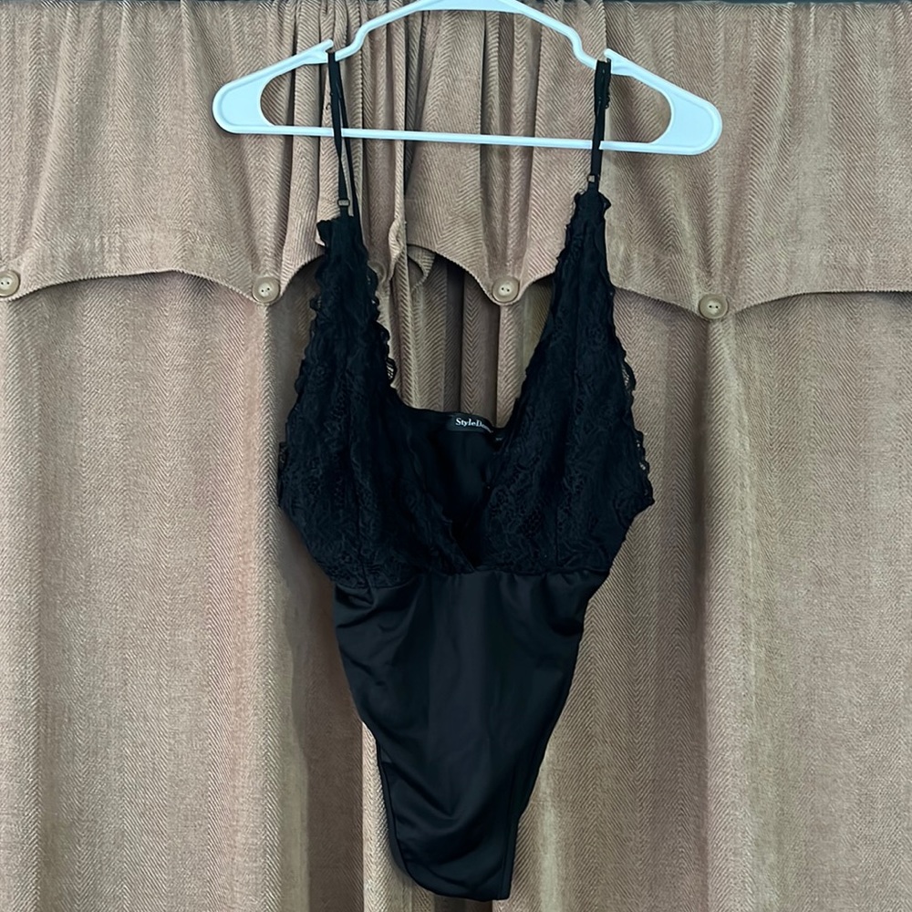 Black one piece lingerie